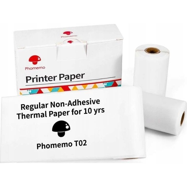 Phomemo Papier Biały Wkład Wkłady 3x Rolka 53mm 53 mm do Phomemo T02 / M02 PRO / M02X / Q12-RM10