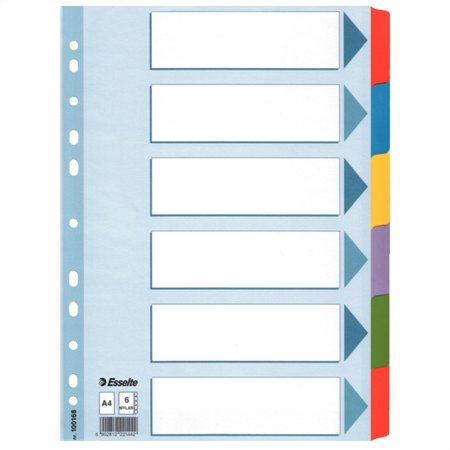 Esselte Mylar A4 Laminált karton regiszter - Színes (100168)