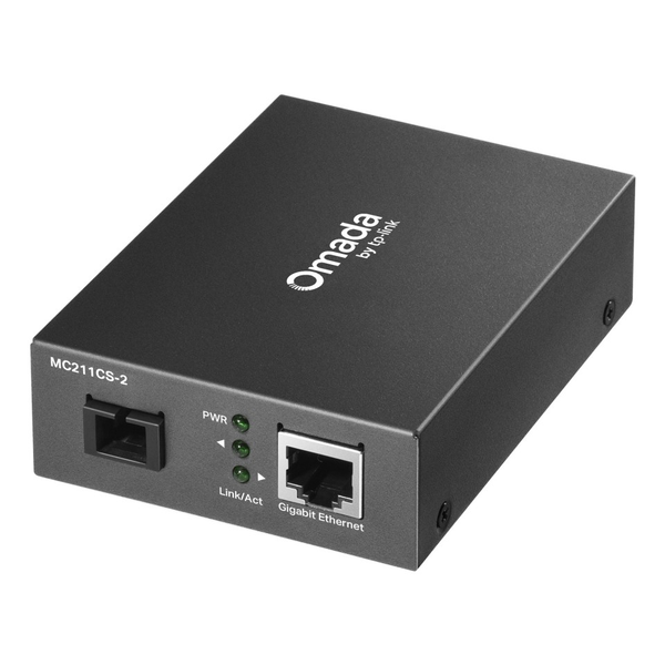TP-Link Omada MC211CS-2 netværksomformer til medie 1000 Mbit/s 1310 nm Enkeltilstand Sort