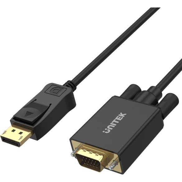 UNITEK Y-5118F video átalakító kábel 1,8 M VGA (D-Sub) DisplayPort Fekete (Y-5118F)