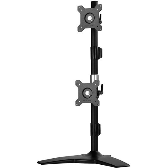 SilverStone Mounting Arm ARM24BS, Supports 2 monitors ≦24, height adjustment and 360 degrees monitor rotation, VESA Mounting Interface Standard, 8kg per monitor, Aluminum, Black (SST-ARM24BS)