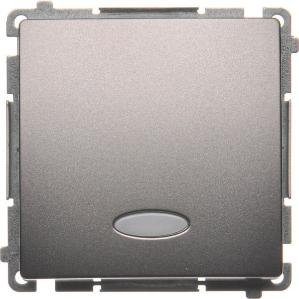  Kontakt-Simon Łącznik pojedynczy Simon Basic z podświetleniem 10AX 250V inox (BMW1L.01/21)