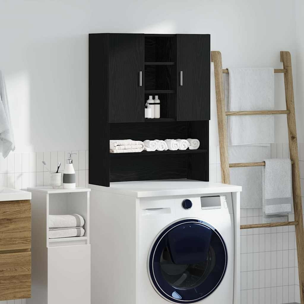 Dulap mașină de spălat stejar negru 70,5x25,5x90 cm
