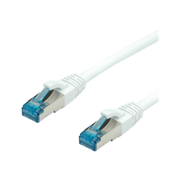 Value 21.99.1978 RJ45 Hálózati kábel, patchkábel CAT 6A S/FTP 15.00 m Fehér Kettős árnyékolás, Halogénmentes, Lángálló 1 db