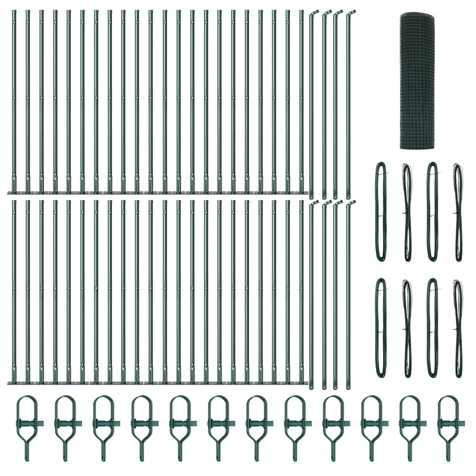 Hegesztett Drótkerítés 13 Lemezes Oszlopokkal Zöld 0.4x100 m Acél (3352486)