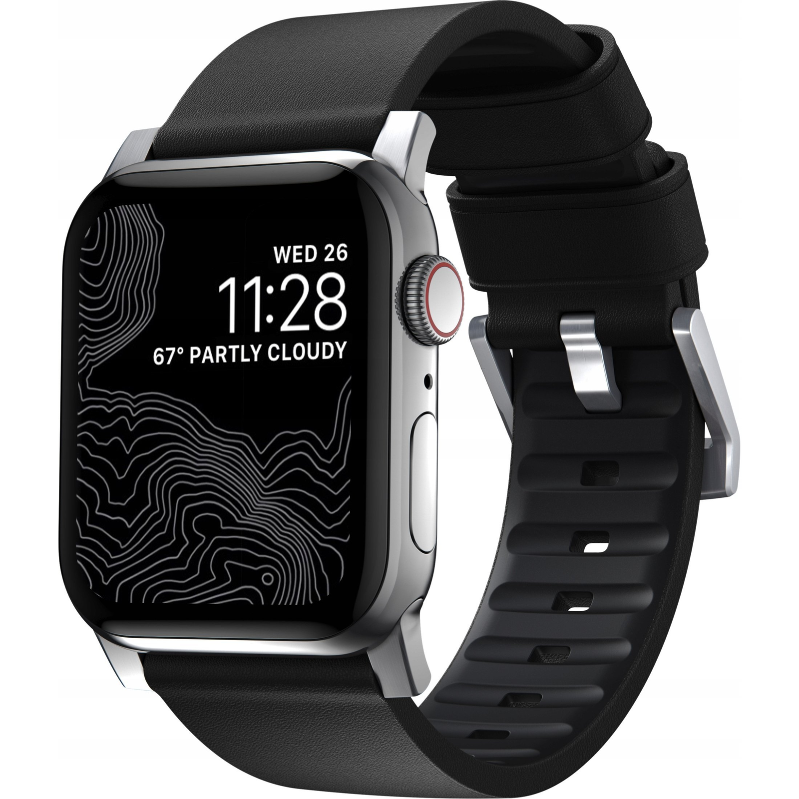 Nomad Active Pro Apple Watch szíj 44/45/46/49mm fekete-ezüst (NM1A41SNW0)