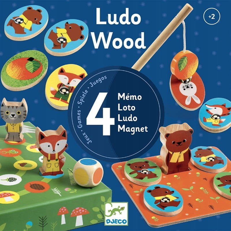 Djeco Ludo Wood Erdő Társasjáték 4 Játék (DJ01628)