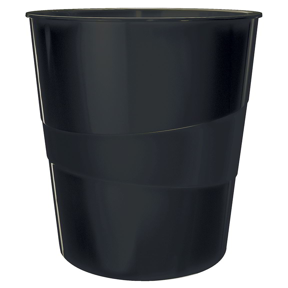 Leitz Wow 15 literes Nyitott fedelű papírkosár - Fekete (52781095)