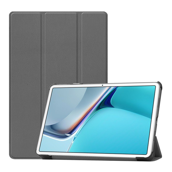 Калъф Huawei MatePad 11 WIFI (DBY-W09) Gigapack, стоящ, кожен ефект (активен флип, странично отваряне, функция за троен държач за маса) сив, gigapack опаковка