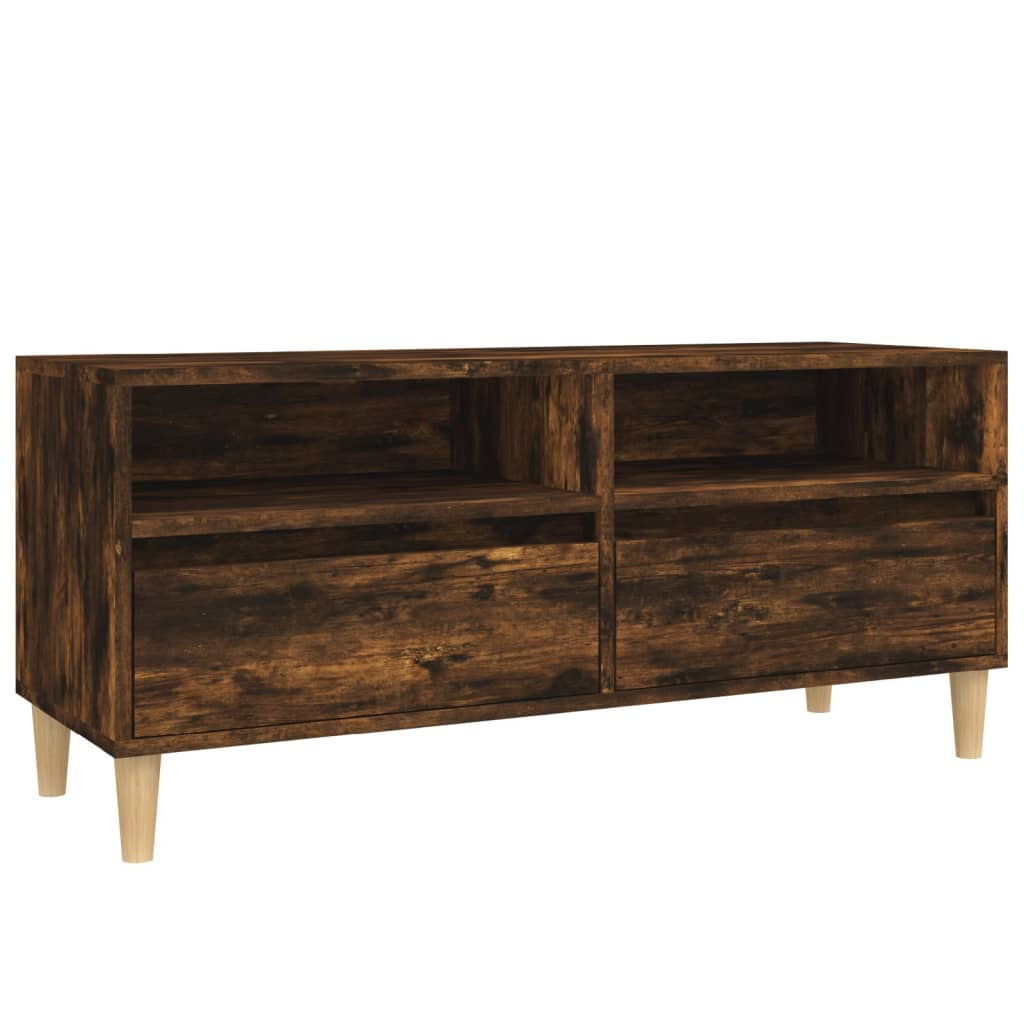 füstös tölgyszínű szerelt fa TV-szekrény 100x34,5x44,5 cm (831898)