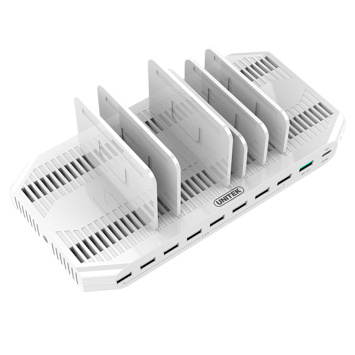 Unitek Y-2190 10-port USB Smart töltő állomás (160W) (Y-2190)