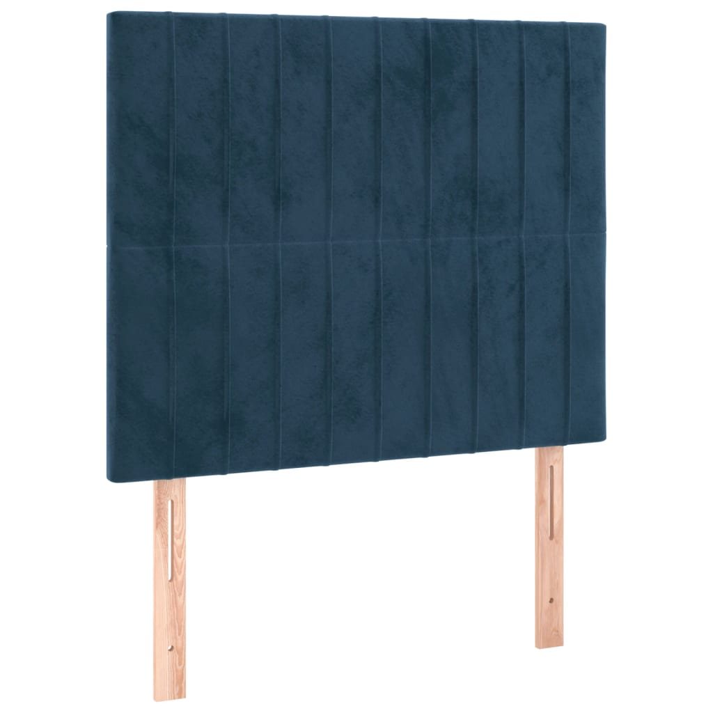 2 db sötétkék bársony fejtámla 90x5x78/88 cm (3116610)