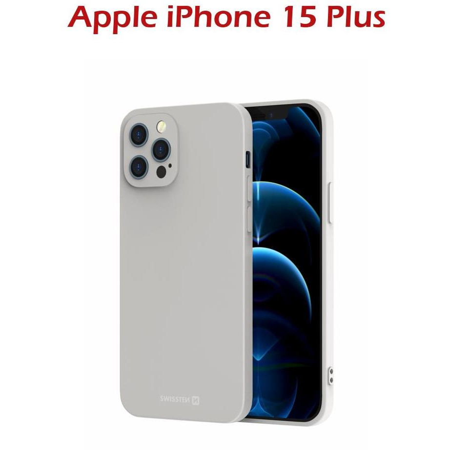 Swissten Soft Joy Apple iPhone 15 Plus kőszürke tok (34500324)