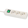 Разклонител Brennenstuhl Eco-Line, Светещ ключ, 3 гнезда, Кабел H05VV-F 3G1.5, 1.5 м, Бял