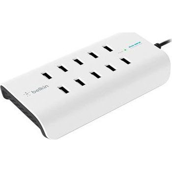 Belkin Rock-Star Hálózati 10xUSB töltőállomás 120W Fehér