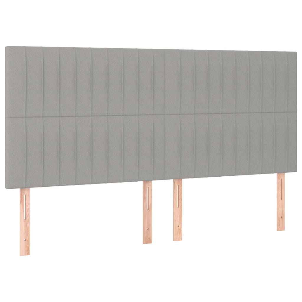 4 db világosszürke szövet fejtámla 80 x 5 x 78/88 cm (3116576)