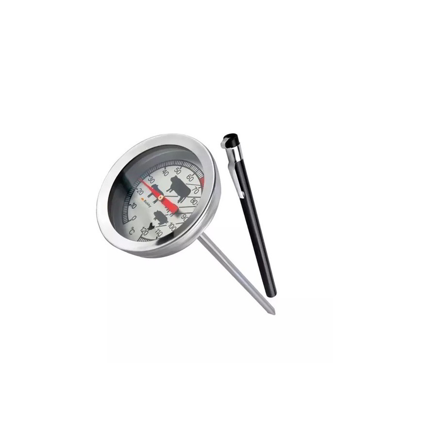 Ruhhy 23813 Rozsdamentes Acél Húshőmérő 13 x 14,5 cm - Ezüst / Fekete (23813)