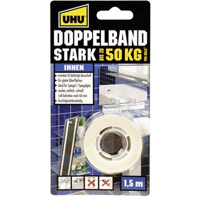 UHU Kétoldalas ragasztószalag, ® '' Stark'' (H x Sz) 1.5 m x 19 mm , tartalom: 1 tekercs (46855) (46855)