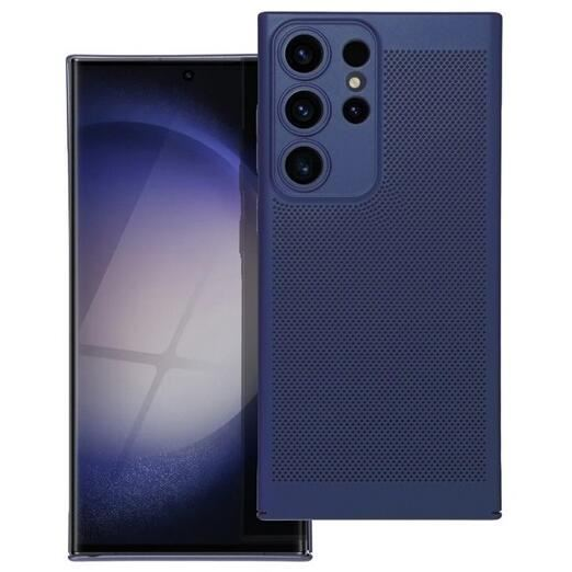 Gigapack Samsung Galaxy S23 Ultra (SM-S918) légáteresztő, lyukacsos műanyag tok sötétkék (GP-142603) (GP-142603)
