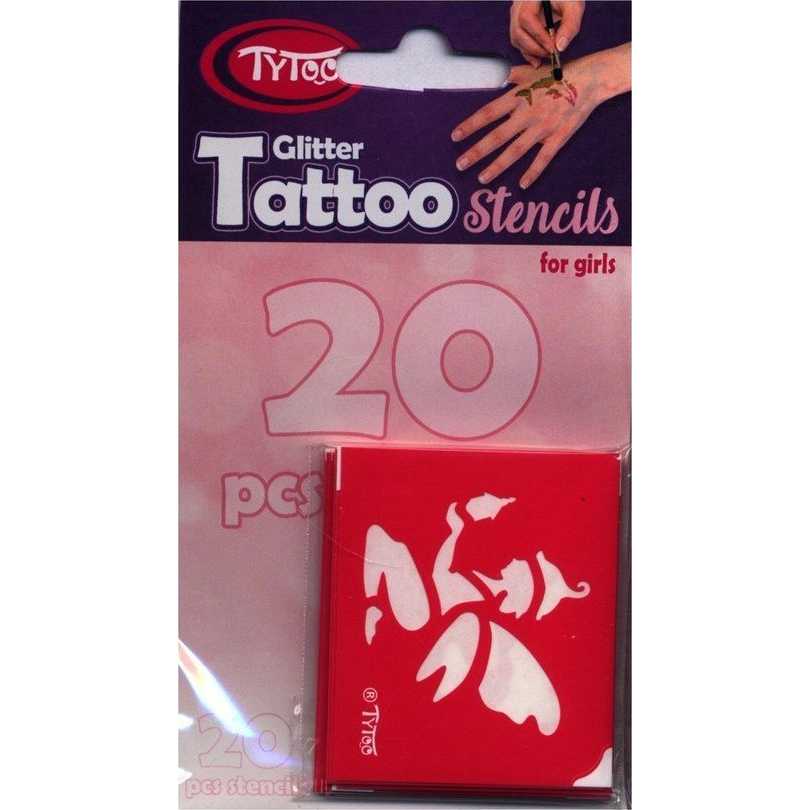 Lányos csillámtetoválás sablon szett 21db-os (013-01058)