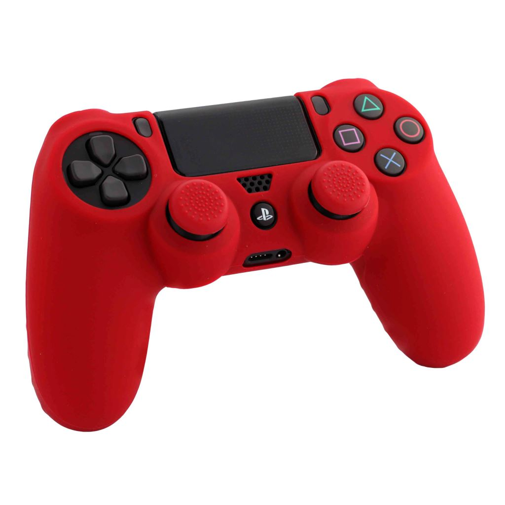 FR-TEC Basics PS4 kontroller gumiborítás és analóg kupak piros (FT0016) (FT0016)
