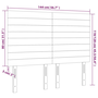sötétszürke szövet LED-es fejtámla 144x5x118/128 cm