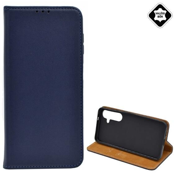 Gigapack Samsung Galaxy S24 (SM-S921) valódi bőr fliptok sötétkék (GP-152422) (GP-152422)