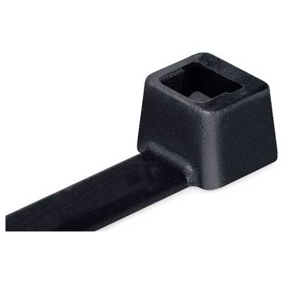 HellermannTyton 138-00019 UB140A-B-PA66-BK Kábelkötöző 140 mm 2.50 mm Fekete 100 db (138-00019)
