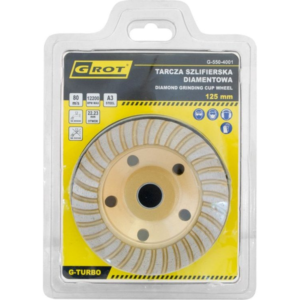 Grot TARCZA SZLIFIERSKA DIAMENTOWA G-TURBO 125MM