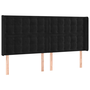 fekete bársony LED-es fejtámla 163x16x118/128 cm