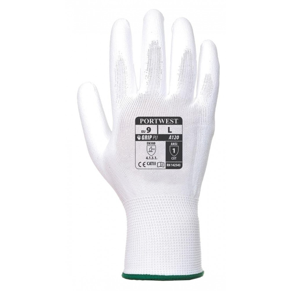 Portwest Szerelőkesztyű tenyéren mártott 10-es méret - Fehér (A120WHRXL)
