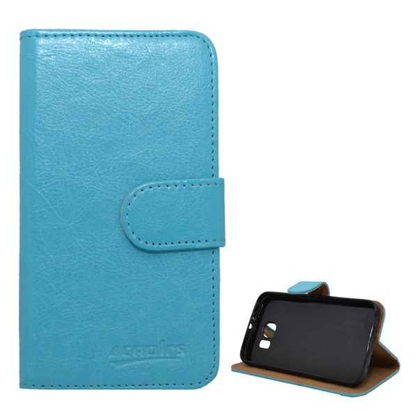 Tok álló, bőr hatású (FLIP, oldalra nyíló, asztali tartó funkció, prémium) VILÁGOSKÉK [Samsung Galaxy S6 (SM-G920)] (5996457526581)