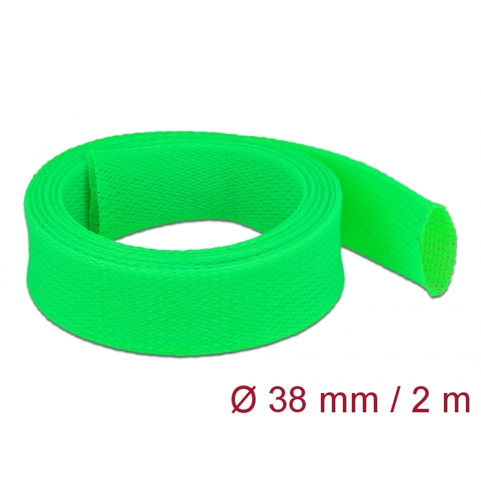 Delock Fonott kábelharisnya nyújtható 2 m x 38 mm zöld (20754)