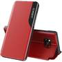 Samsung Galaxy M21 SM-M215F, Oldalra nyíló tok, stand, hívás mutatóval, Wooze FashionBook, piros