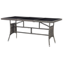 szürke polyrattan kerti asztal 170 x 80 x 74 cm