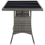 szürke polyrattan kerti asztal 170 x 80 x 74 cm