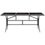 szürke polyrattan kerti asztal 170 x 80 x 74 cm