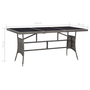 szürke polyrattan kerti asztal 170 x 80 x 74 cm