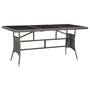 szürke polyrattan kerti asztal 170 x 80 x 74 cm