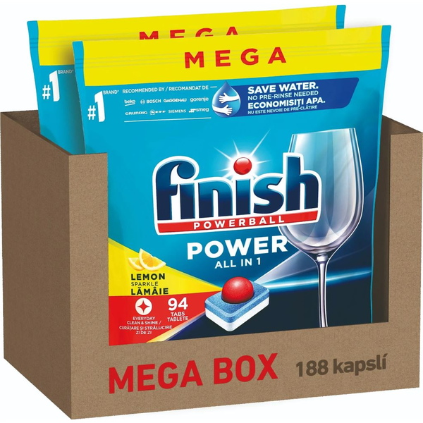 Finish Power All in 1 mosogatógép tabletta Lemon 188db (5999109583307)