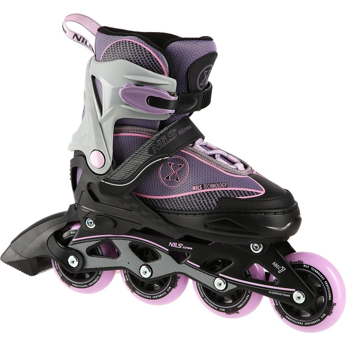 Rolki Nils Extreme NA11008 rekreacyjne regulowane fioletowe r. 39-42