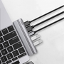WiWU HUB T9 Ethernet 8-in-1 (Type C to -2xHDMI2 + 2xUSB3.0 + 1xUSB2.0 + SD + TF + PD) Szürke