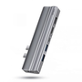 WiWU HUB T9 Ethernet 8-in-1 (Type C to -2xHDMI2 + 2xUSB3.0 + 1xUSB2.0 + SD + TF + PD) Szürke