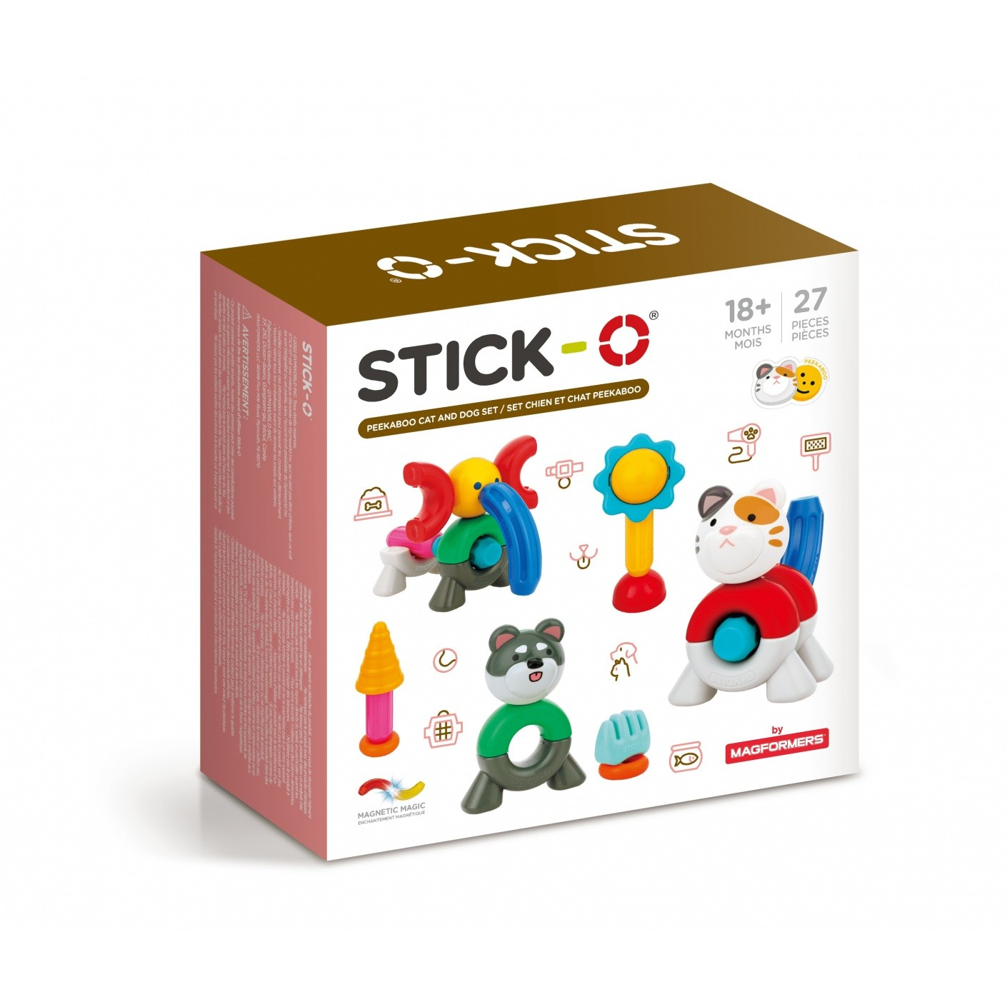 Magformers Stick-O Macska és Kutya 27 darabos Mágneses Építőjáték (005-902010)