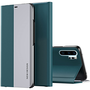 Huawei P40 Pro, Oldalra nyíló tok, stand, Wooze Silver Line, sötétzöld