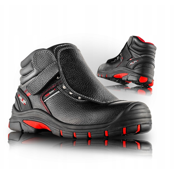 Trzewiki ochronne VM FOOTWEAR Bolton 5080-S3L, rozm. 43, czarno-czerwone