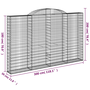 8 db íves horganyzott vas gabion kosár 300x30x180/200 cm