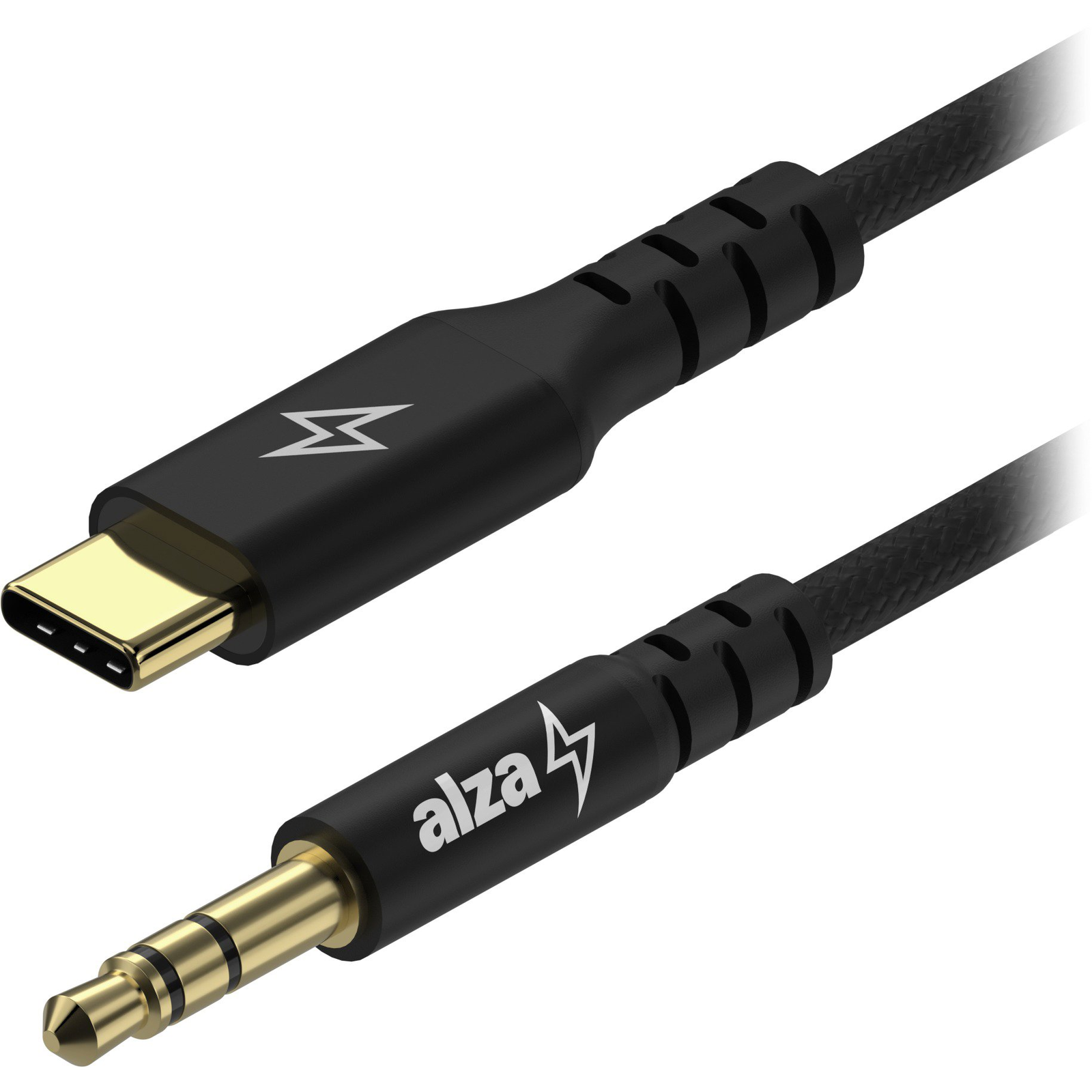 AlzaPower AluCore USB-C to 3.5mm Jack (M) 1m fekete (APW-CBA4JTC0110B)