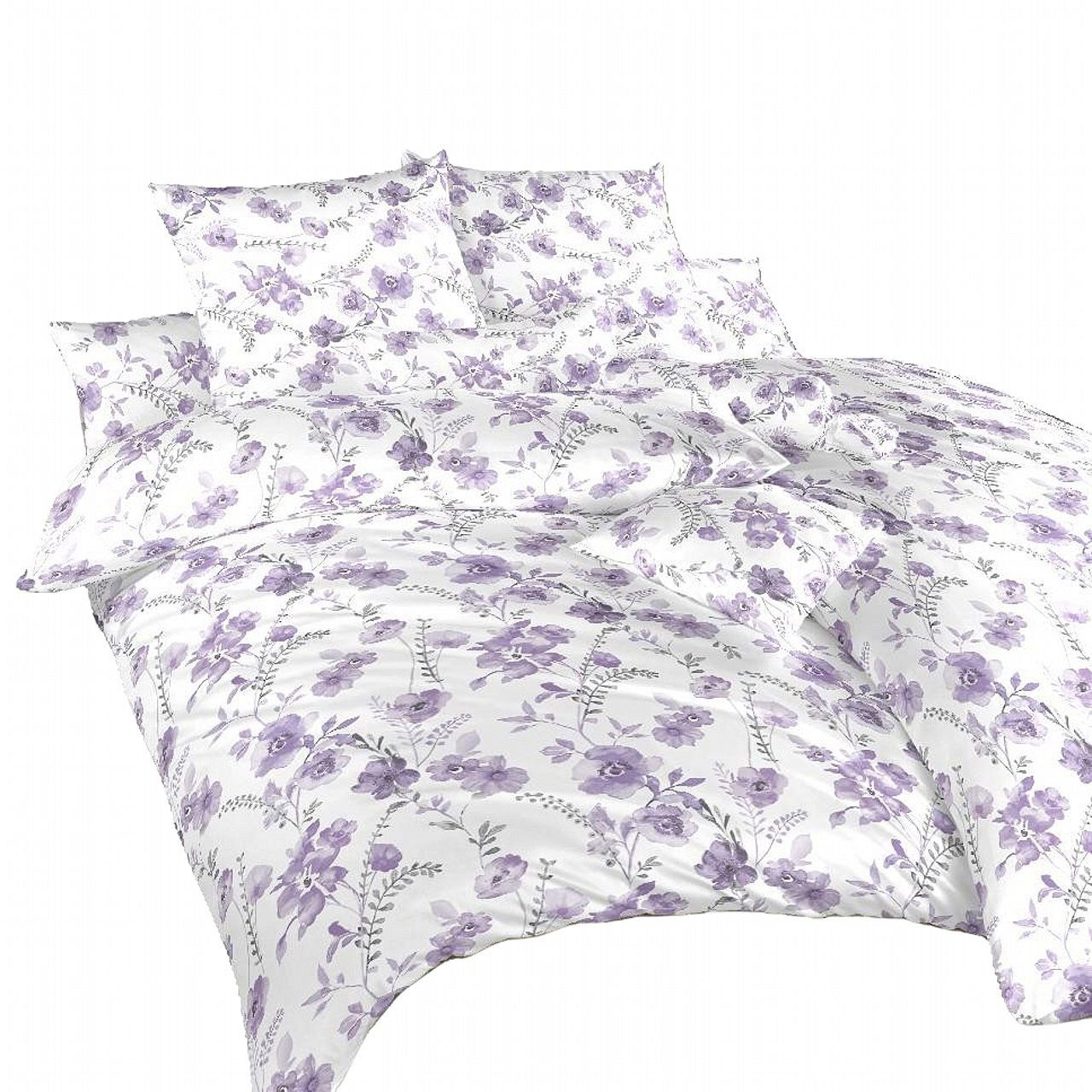 Dadka krepp Virágok lila, fehér 140 × 200, 70 × 90 cm (8596132040981)