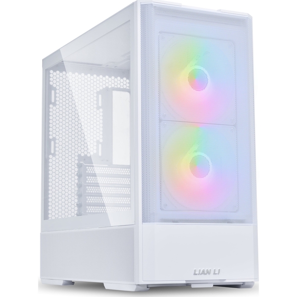 Lian Li Lancool 207 számítógépház - edzett üveg, 2db 14cm-es PWM ARGB ventilátor, fehér